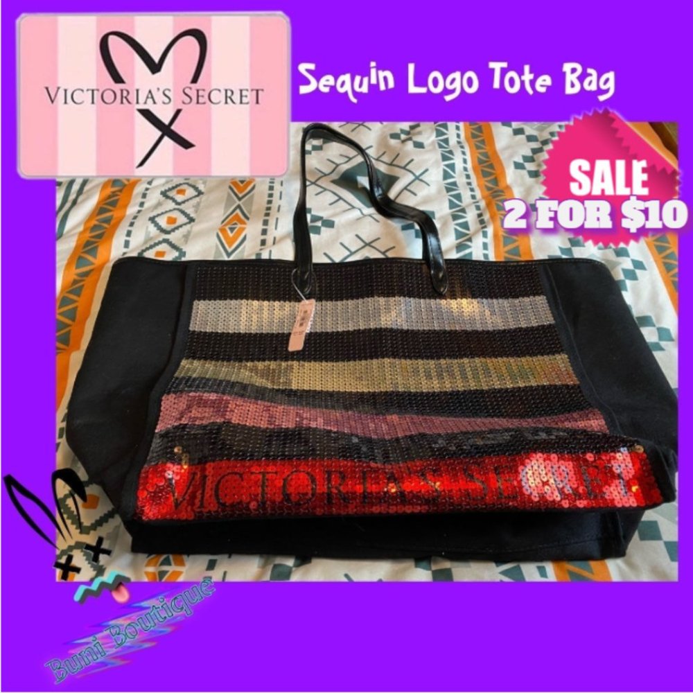 ❌SOLD❌Victoria’s Secret Logo Sequin Bag